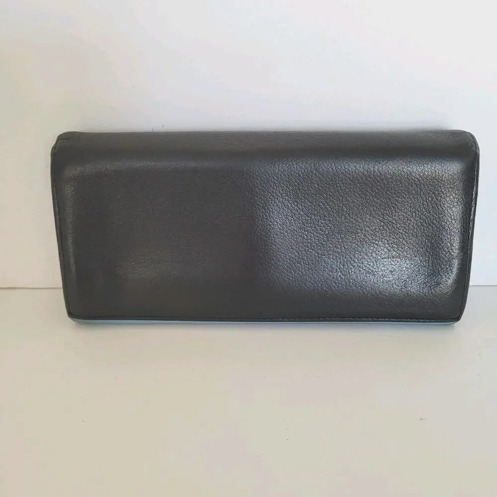 Paul Smith Love Letter Cow Leather Wallet Black Blue Boho Designer Large Envelop